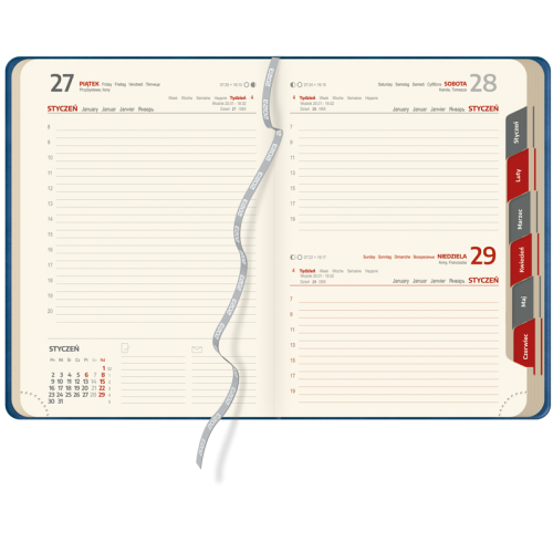 Kalendarz książkowy A5 grawerowany 