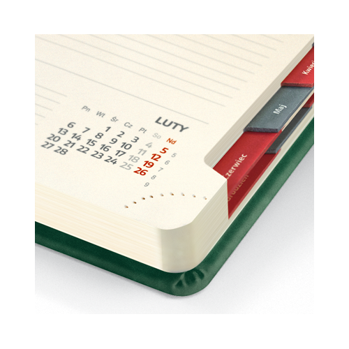 Kalendarz książkowy A5 grawerowany zielony
