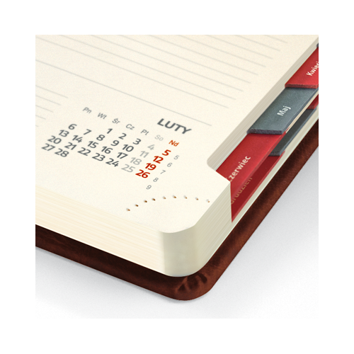 Kalendarz książkowy A5 grawerowany  brąz