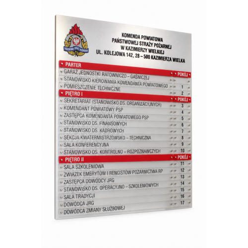 Tablica informacyjna Komenda PSP w Kazimierzy Wielkiej