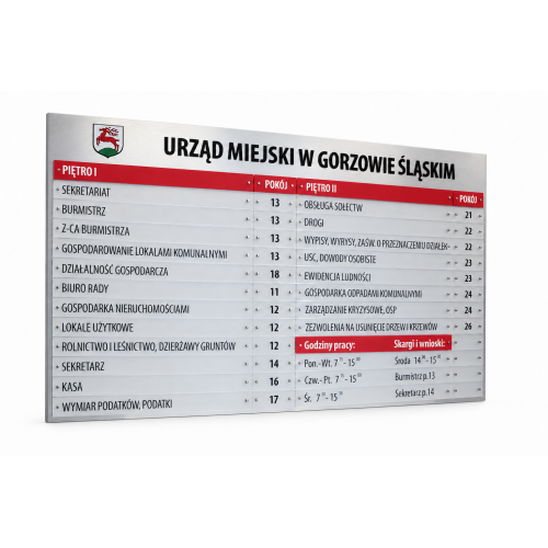Tablica informacyjna Urząd Miejski w Gorzowie Śląskim