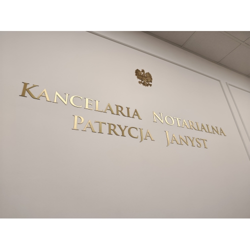 Litery złote NOTARIUSZ